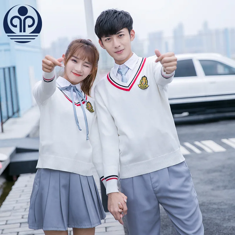 

Student School Uniform Teenager British Academy School Wear Boy Girls School Wear Long Sleeve English Classes Knitwear D-0606