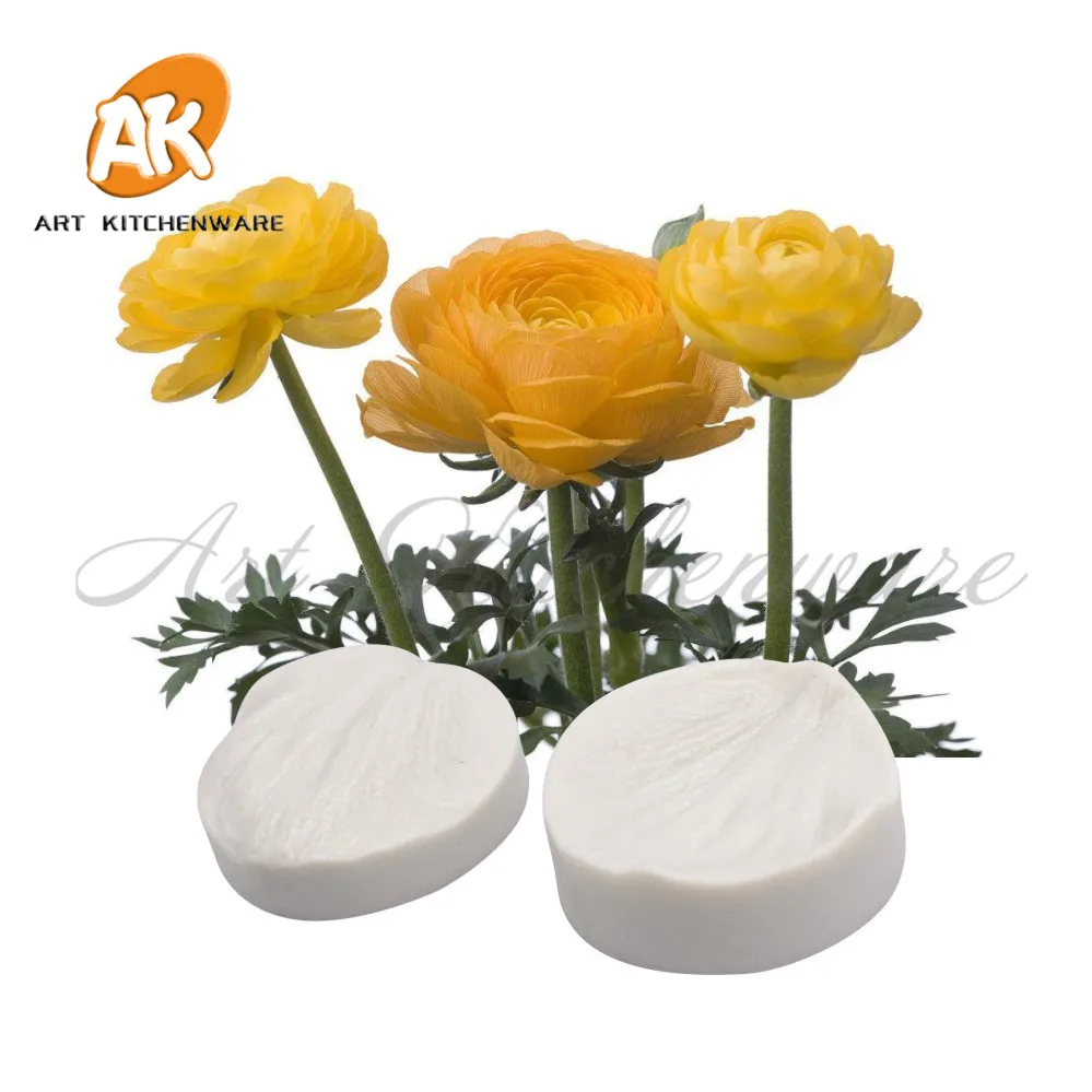 

2pcs New Impression Flower Silicone Mould Decorating Fondant Sugarcraft Cake Mold Veiner Mold Kitchenware