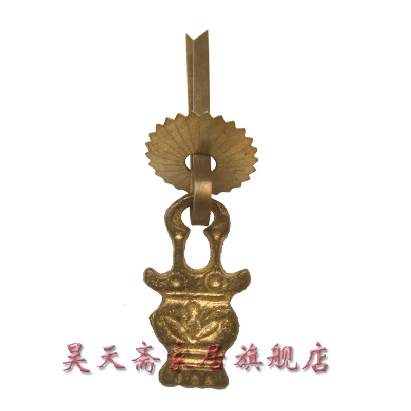 

[Haotian vegetarian] basket copper door handle antique Ming and Qing Chinese decoration copper live HTE-032