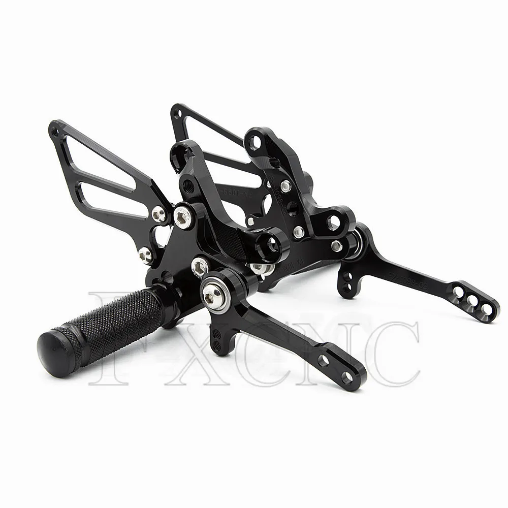 For Ducati 1098 1098S 1198 848 EVO CNC Reversed Rearset Footpeg GP Shifter Adjustable Motorcycle Footrest Rear Set Foot pegs