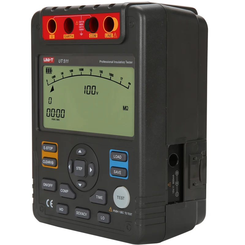 UNI-T UT511 UT512 UT513A جهاز اختبار مقاومة العزل الرقمي المحمول/جهد الإخراج 1000 فولت/2500 فولت/5000 فولت