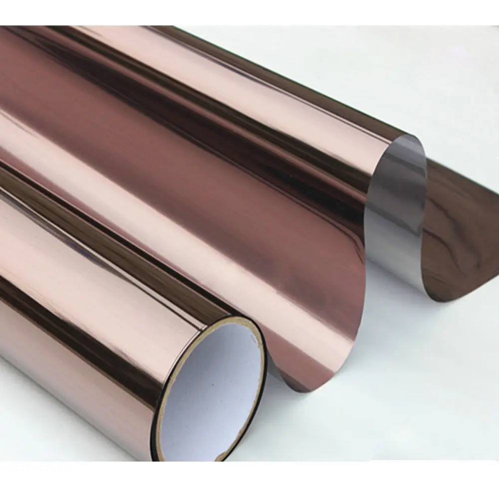 HOHOFILM 152cmx3000cm Brown&silver Window Film Mirror One way sticker adhesive Reflective Solar film Privacy Window Tint PET