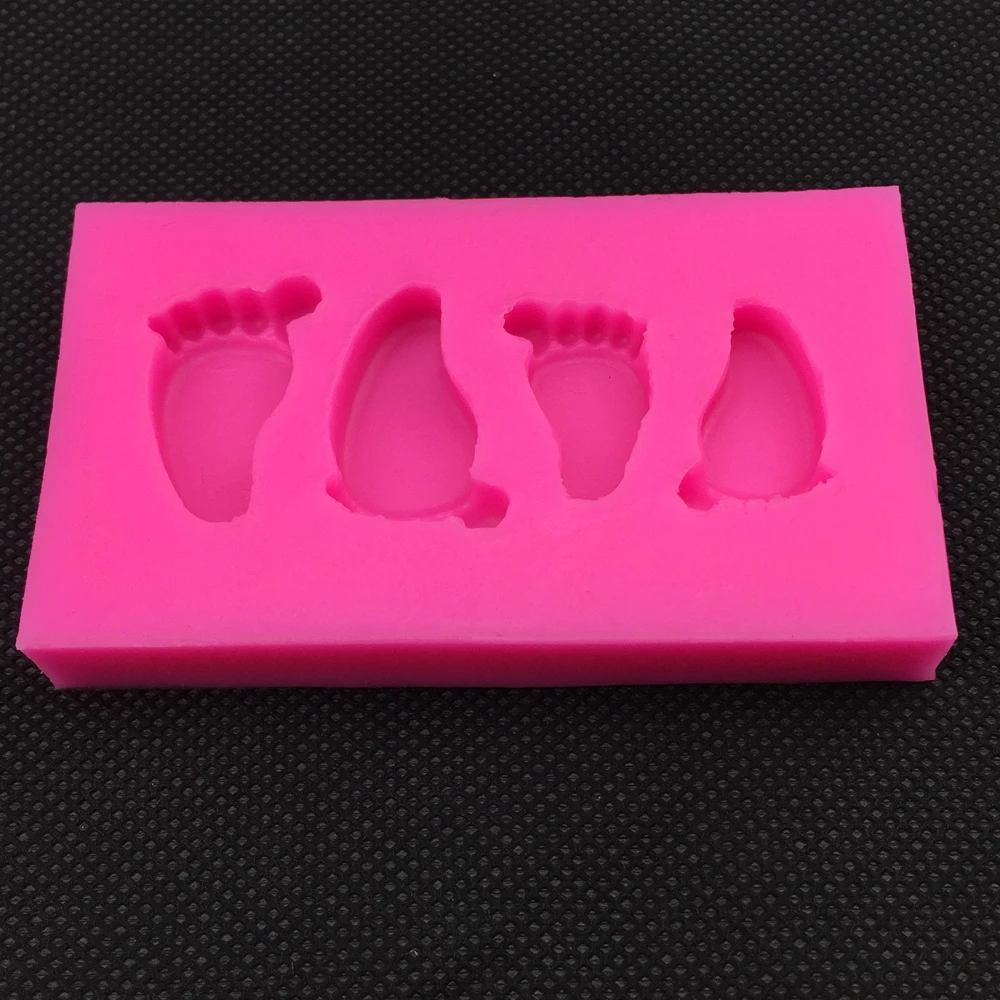 Angel Wings Food grade 3D fondant cake silicone mold Foot shaped for Reverse forming polymer chocolate decoration tools F0257