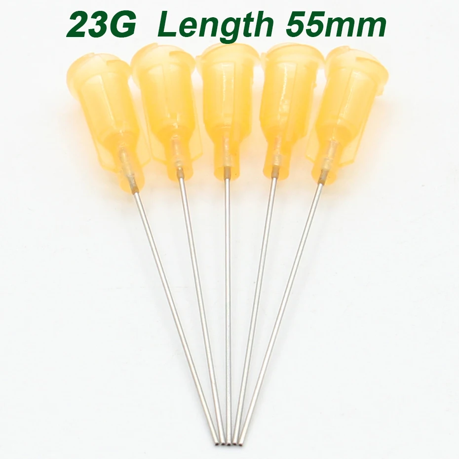 

50pcs 23G length 55mm Precision passivated S.S. Dispense Tip with PP Safetylok hub, glue dispenser needles