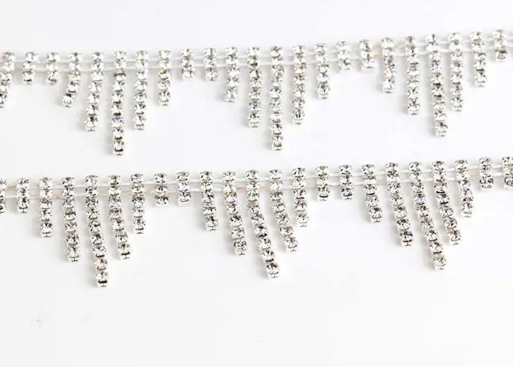 Free Shipping  5 yards Crystal Rhinestone Trim, Rhinestone Applique, Bridal Applique,Wedding Applique,Rhinestone Chain TONG048