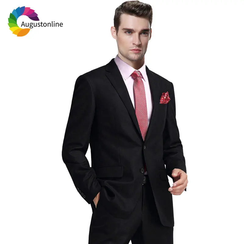 

Formal Business Men Suit Black Slim Fit Wedding Groom Tuxedo Custom Made Blazer Masculino Jacket Pants 2Piece Terno