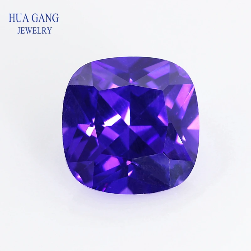 

3x3~15x15mm Violet Color Cushion Cut Shape Loose CZ Stone Beads Brilliant Cut 5A Synthetic Gems Cubic Zirconia For Jewelry