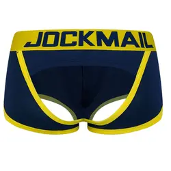 JOCKMAIL Sexy Men Underwear BOTTOMLESS BOXER men G-strings tanga Short underpants Gay Male Underwear Open Backless crotch