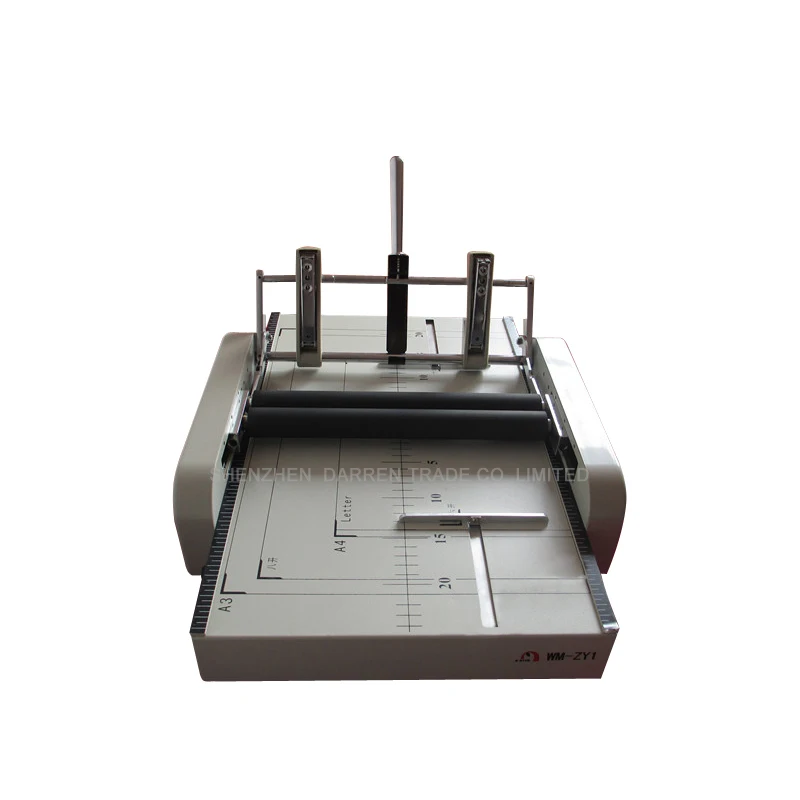 220v/110v A3 size electric folding machine Paper creasing machine Automatic electric stapler paper binding machine