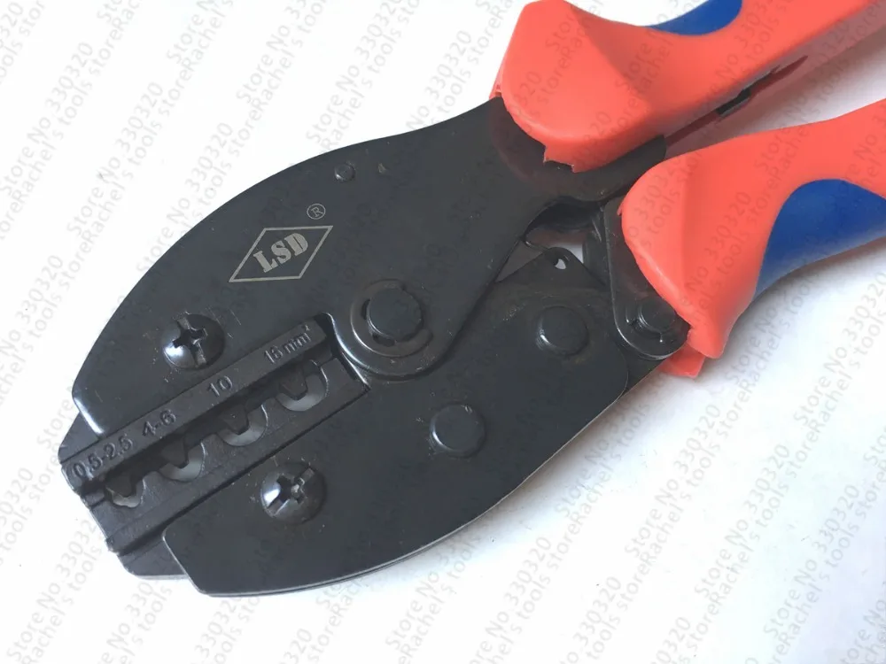 Herramientas de prensado de terminales de horquilla de anillo sin aislamiento desnudo frío, alicates de prensado de 0,5-16 mm2 LY-0516