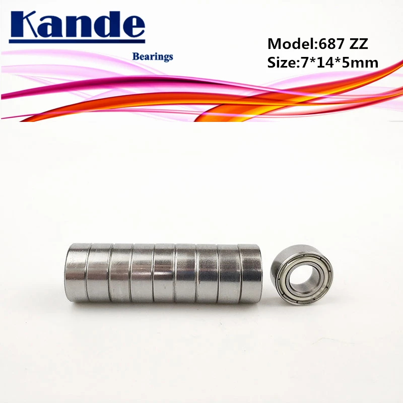 Kande Bearings 687 ZZ ABEC-1 687-2Z ABEC-3 687ZZ ABEC-5 687 ZZ Miniautre Ball Bearing 7x14x5mm 687