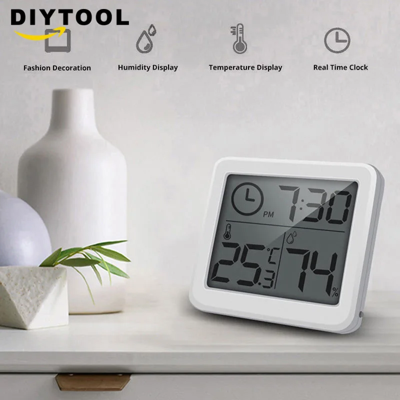 Weather Station Indoor Thermometer Hygrometer Digital LCD C/F Temperature Humidity Meter Alarm Clock instruments термометр