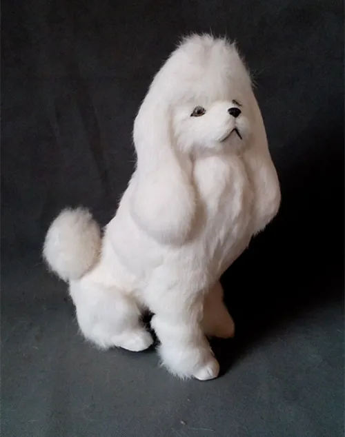 Simulation squat poodle polyethylene&furs poodle  model funny gift about 23*33cm