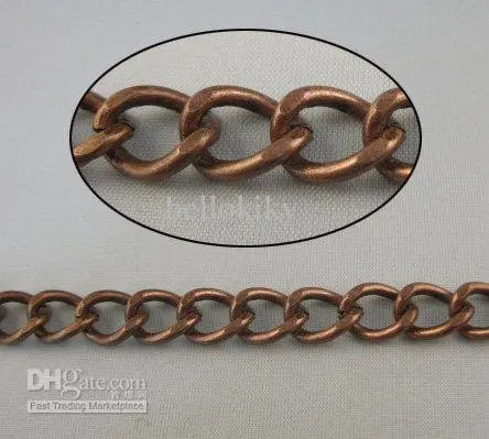 

12 meters antiqued copper curb metal chain 11.5x9mm M18690