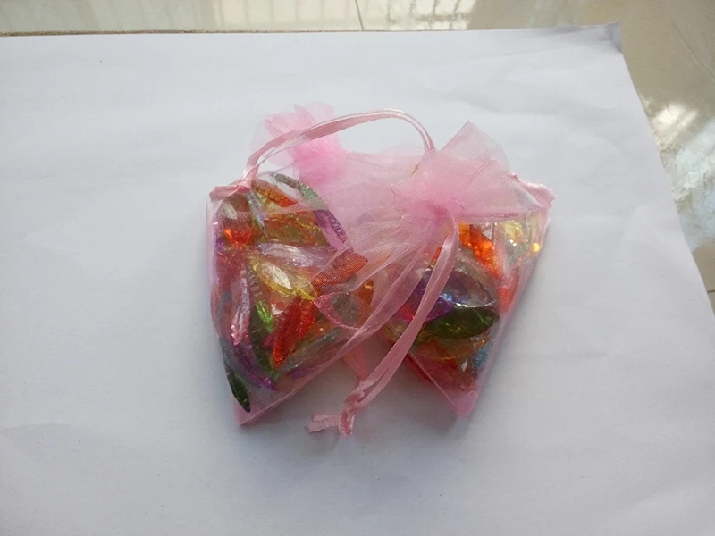 200pcs 15*20 Pink gift bags for jewelry/wedding/christmas/birthday Organza Bags with handles Packaging Yarn bag