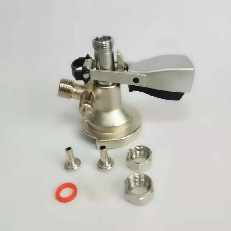 Keg Head with Pressure Relief, Beer Dispenser, A Type Keg Coupler, Brass Body, Stainless Steel probe,5, 8 G'