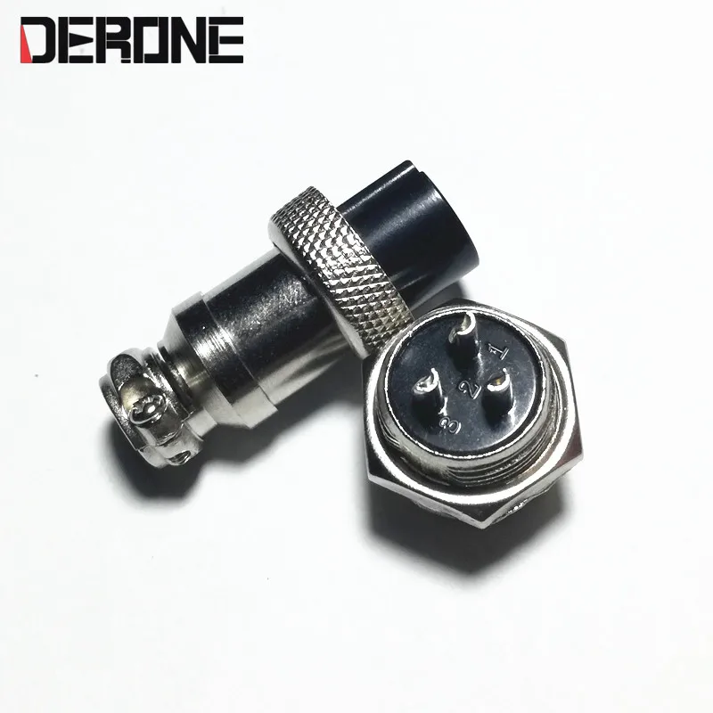 3pin  Plug jack GX16-3 Male Female  Set 16mm Panel Connector amplifier Chassis Sockets Anschlusstecker