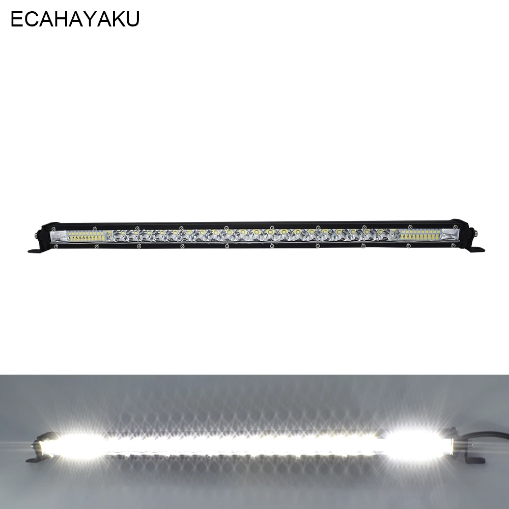 20inch ECAHAYAKU Slim LED Light Bar 120W White Combo beam LED Bar Light 12V For SUV 4x4 ATV Off-road Trucks Mid-net Luggage rack