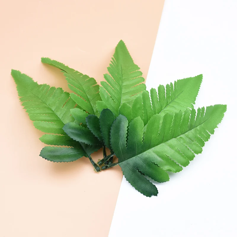 10pcs DIY Decorative Flowers Wreaths Wedding Home Decor Accessories Artificial Plants Silk Leaf Gifts Box Fake Leaves Needlework