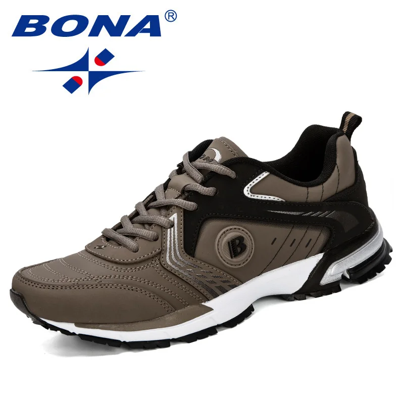BONA Laufschuhe Männer Mode Im Freien Licht Atmungsaktive Turnschuhe Mann Lace-Up Sport Walking Jogging Schuhe Mann Bequem