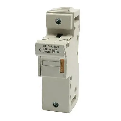 

SENKA ELECTRIC 35mm DIN Rail Mounting 22 x 58mm Cylinder Fuse Holder Single Pole 125A