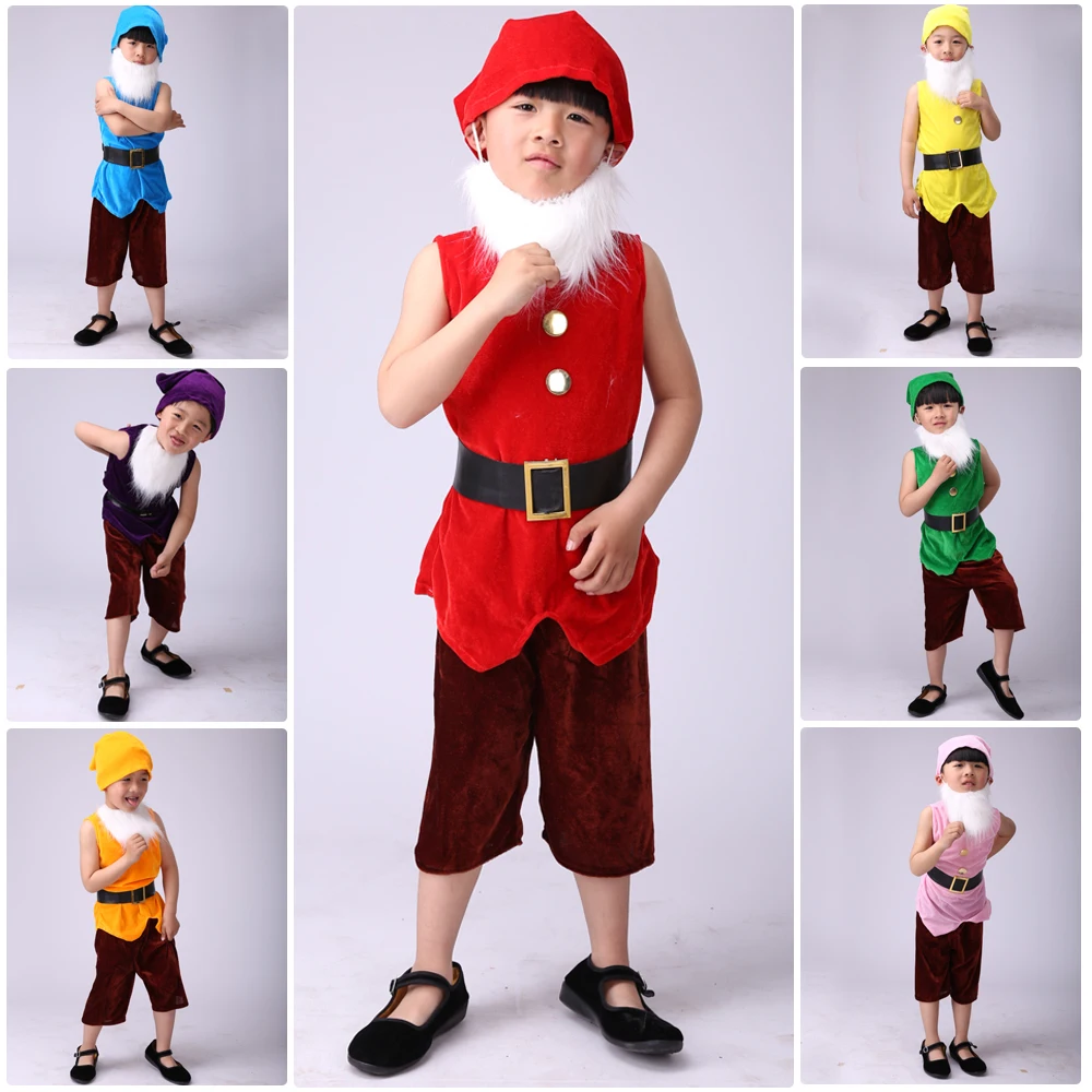 The seven dwarfs Halloween costumes children prince Snow White suit fairy tale performance clothing