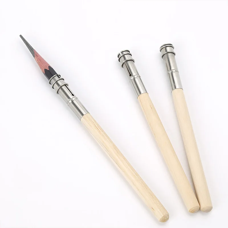 Adjustable Wood Pencil Lengthen Single Hole Head Pencil Extender Holder Art Sketch Writing Tools Lengthening Bar Pencils Supply