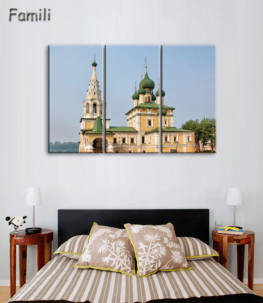 3Pieces/set Russia City Landscape Paintings Wall Art Home Decoration Unframed Canvas Oil Painting For Living Room,oil painting