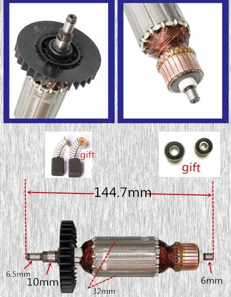 

Якорь ротора переменного тока 220-240 В, замена якоря для MAKITA 100 9523NB 9524NB 9525NB 517303 -0 518835 -0 Ротор