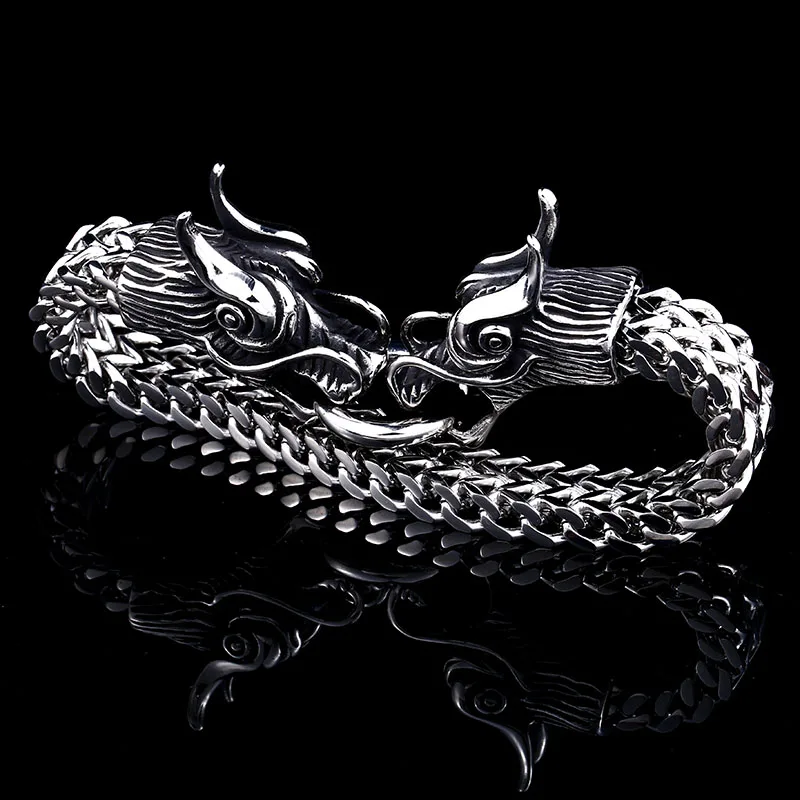 BEIER 2018 New arrive NOSE VIKING dragon head Bracelet For Man 316 Stainless Steel High Quality christmas Jewelry BC8-061