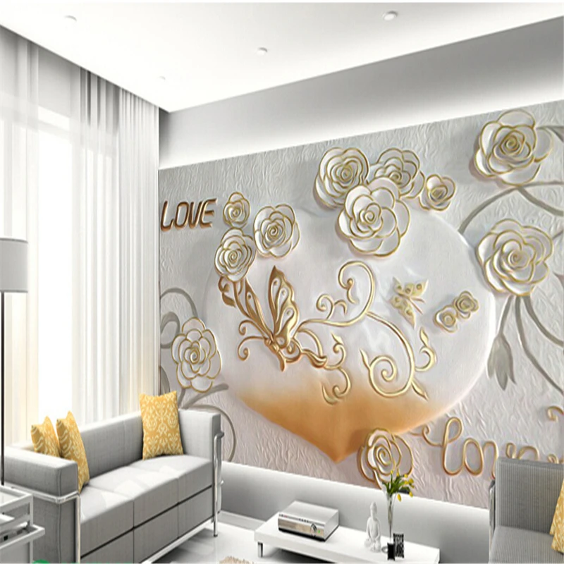 

beibehang 3d photo wallpaper European romantic bedroom 3D stereoscopic video wall backdrop wall paper embossed 3d wallpaper