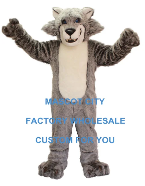 

Deluxe Plush Mascot Forest Animal Gray Wolf Mascot Costume Adult Size Cartoon Character Carnival Party Outfit Suit SW849