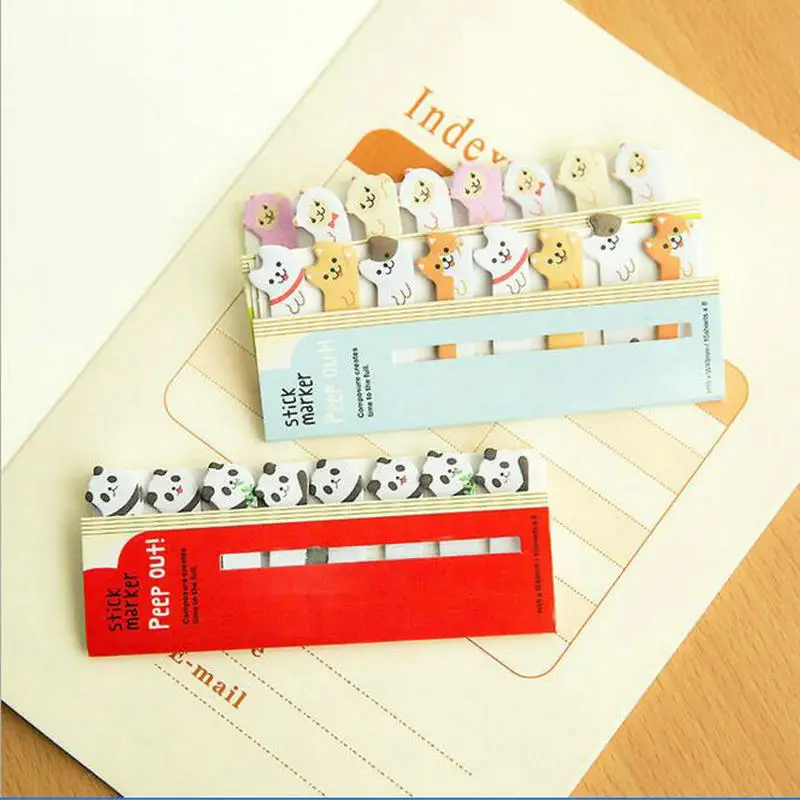 120pcs/Set Kawaii Cartoon Animal Bookmark Book Sticker Marker School Office Stationery Best Birthday Gift