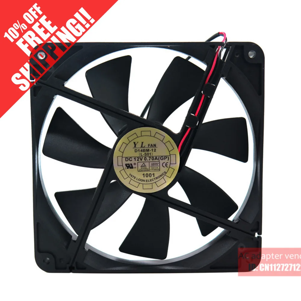 

YATE LOON 14CM 14025 12V0.70A Double ball bearing D14Bm-12 PWM cooling fan