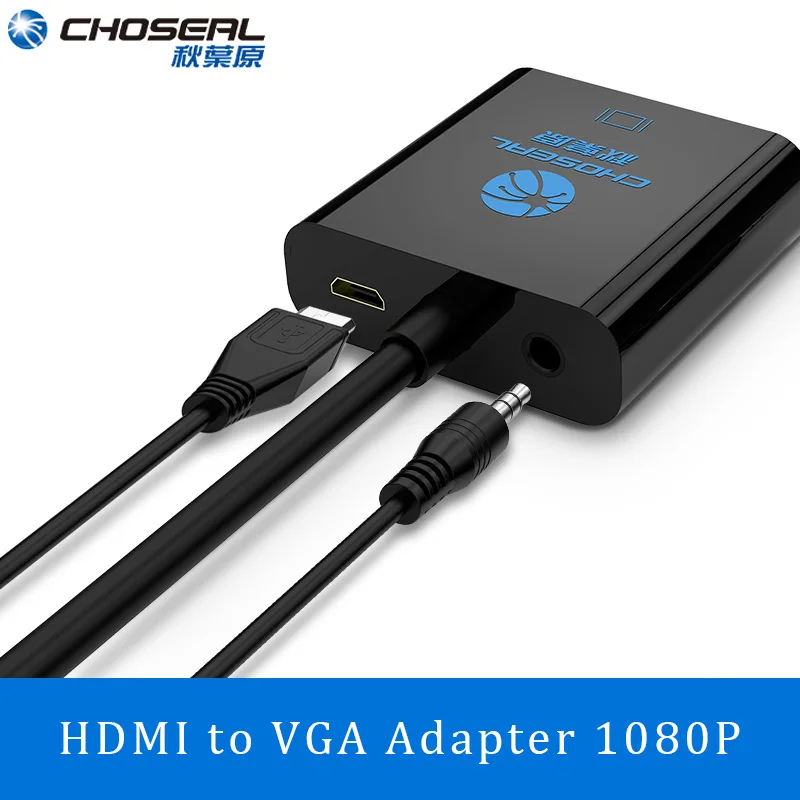 

CHOSEAL HDMI-compatible to VGA Adapter Digital to Analog Video Audio Converter 1080P for PS4 Raspberry Pi 3B+ TV VGA Converter