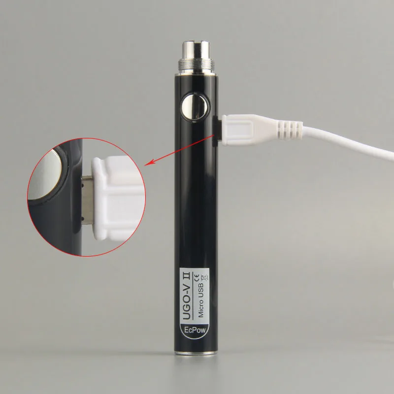 1db UGO vcc II Elektronfizika Szivarka Üteg 650/ 900mah mikro USB Hozzákezdés E Szivarka Színes Egó evod ecig ugo V2 kookah vape Tollhegy