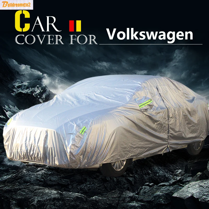 Buildreamen2 Car Cover Anti-UV Sun Shield Rain Snow Protector Cover Waterproof For Volkswagen EOS Routan Golf Touran Sharan