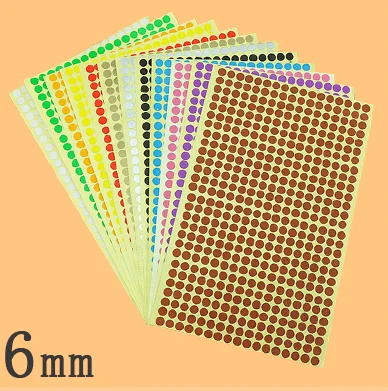 Round Dots Stickers Label Self Adhesive Sticker Office School Supply 12 colors 6/8/10/13/16/19/25/32mm Stickers Circle Paper Tag