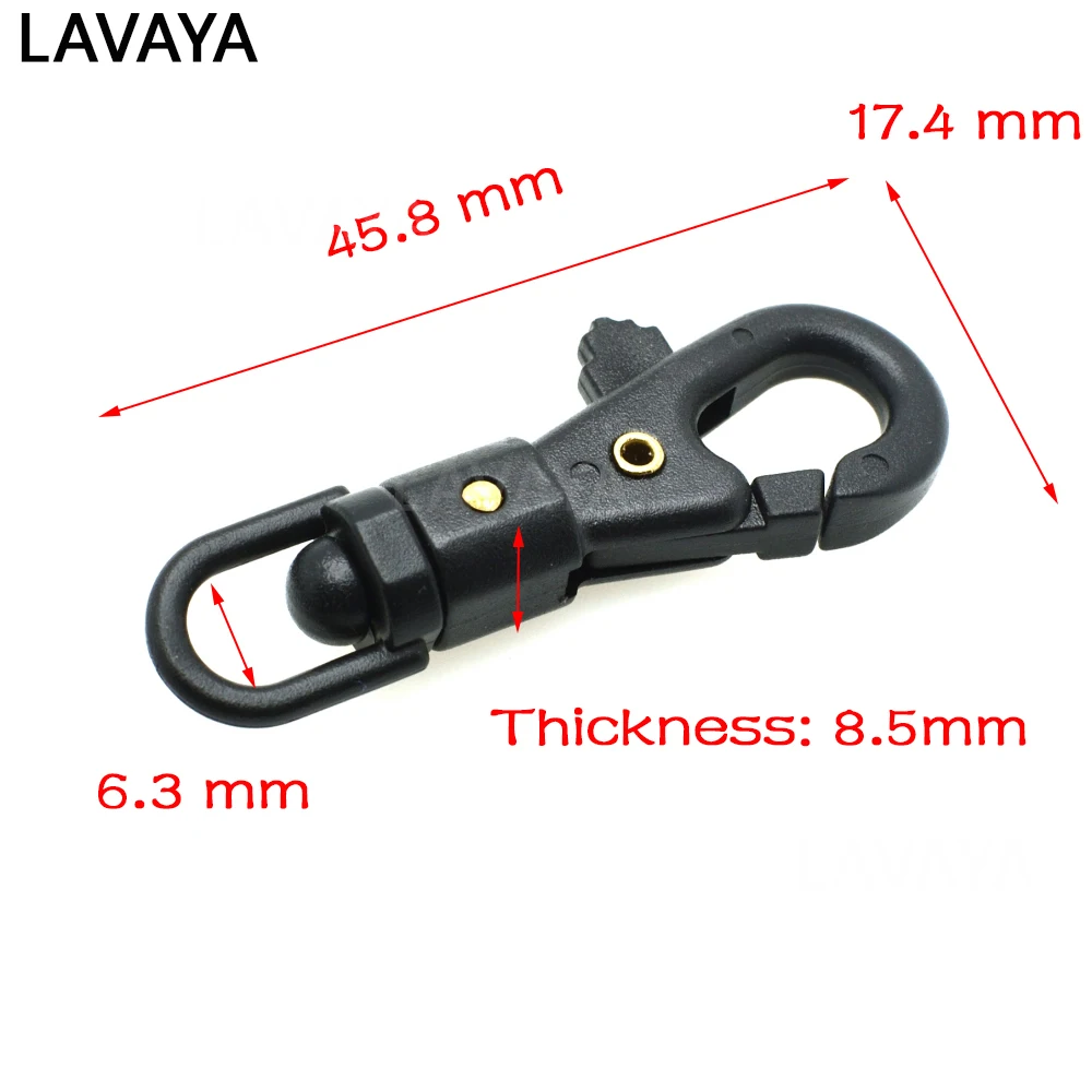 10pcs 1/4\'\' Plastic Swivel Snap Hook  For Weave Paracord Lanyard Buckles Backpack Webbing 6.3mm