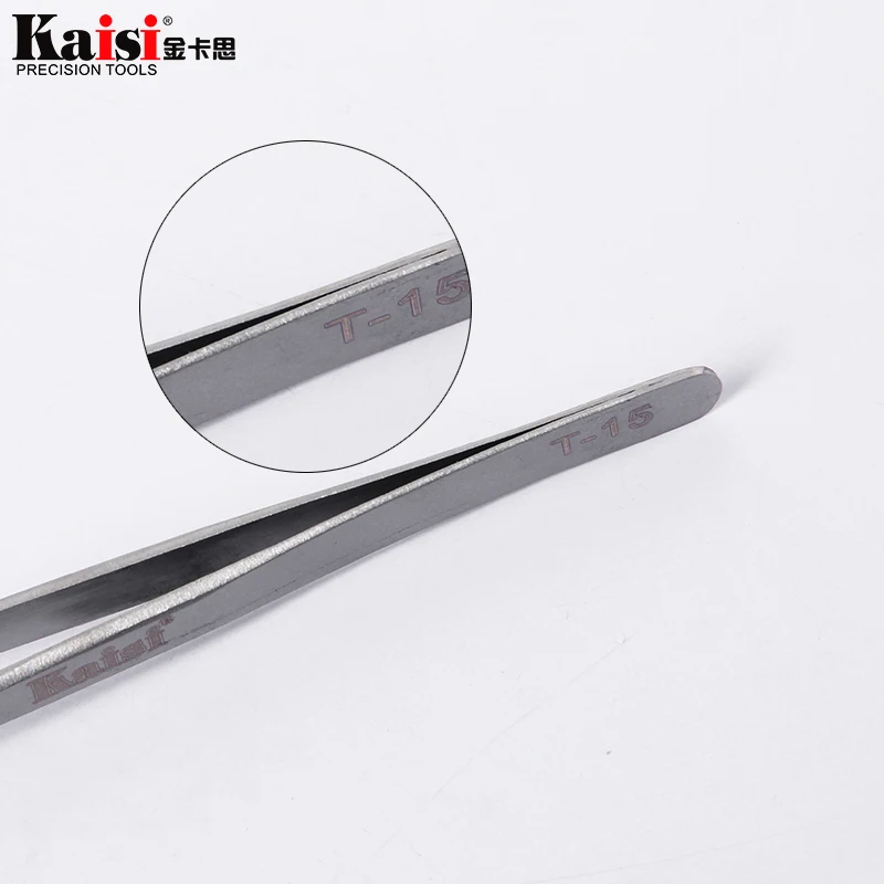 Kaisi 2Pcs Rvs Pincet Gebogen + Straight Wimper Pincet Voor Wimper Extensions