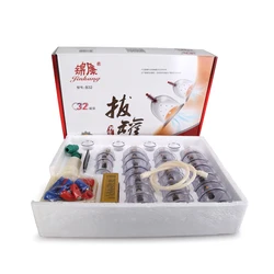 32pcs Massage Vacuum Cupping Therapy Set Thicker Magnetic Aspirating Cupping Cans Acupuncture Massage Suction Cup With Tube Jars