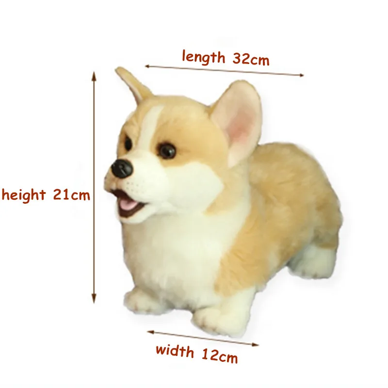 Corgi Doll Plush Toys Welsh Dogs Simulation Dogs Cute Dolls Gifts for girlfriends Children Gifts Creative Deco 32x12x21cm