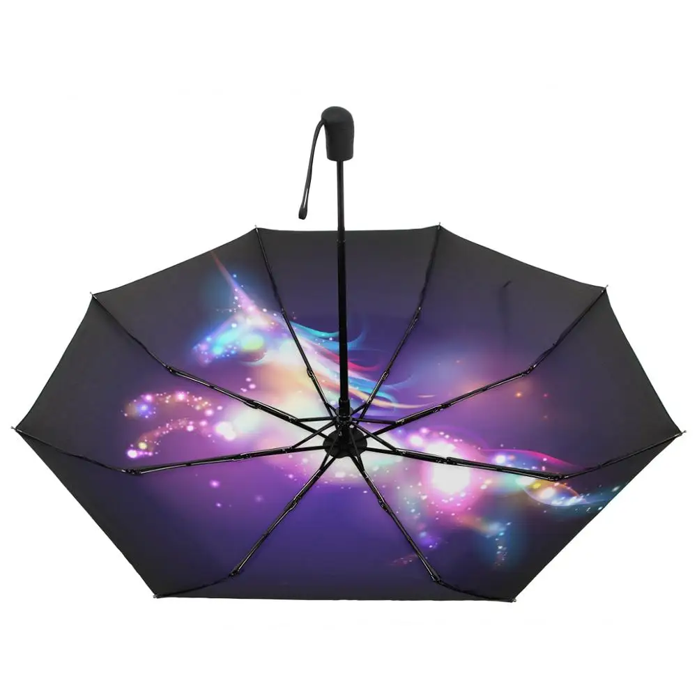 Creative Unicorn Automatic Umbrella Rain Women Three Folding Durable Strong Colourful Umbrella Kids Rainy Sunny Fashion Parasol