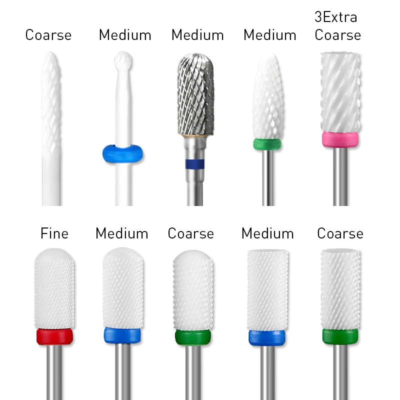 Ceramic Nail Drill Bits Cutter nails Accessories Stainless Steel Nail Drill Bit Manicure Drill Nail Art Tools