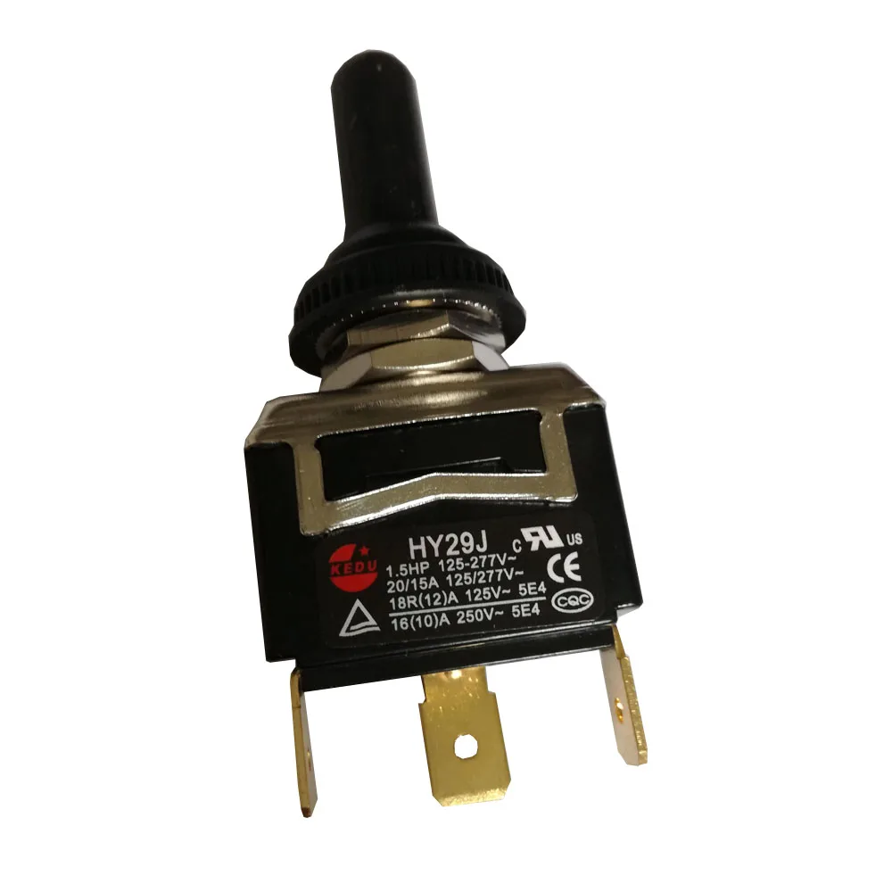 

2Pcs KEDU HY29J 3 Pins 125/277V 20/15A ON-OFF-ON Toggle Switch with Bilateral Self-Reset Suitable for All Kinds of equipment