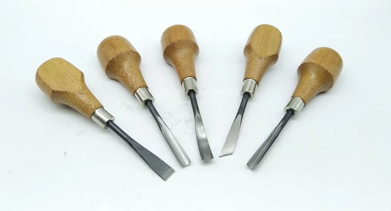 New 5pcs woodcut knife butt/corner/skew/round/Arc machete chisel Woodworking carving for Wood crafts Prints graver