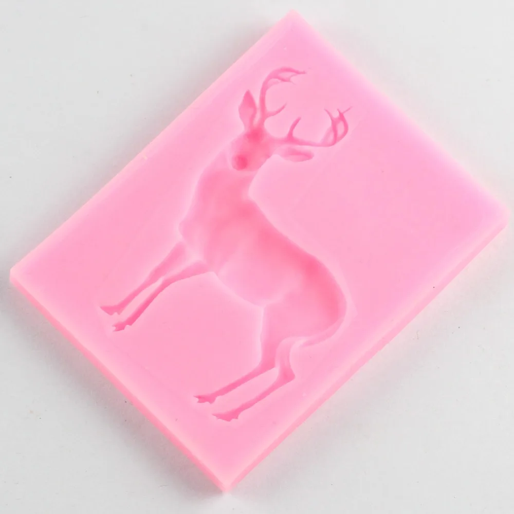 3D Deer Cake Decoration Fondant Mold Christmas Cake Baking Silicone Molds 3D Cupcake Candy Clay Chocolate Gumpaste Mould