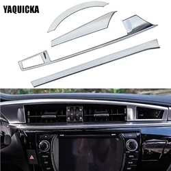 YAQUICKA 4Pcs/set Car Interior Console Control Panel Trim Cover Strips Styling For Toyota Corolla 2014 2015 2016 ABS Accessory