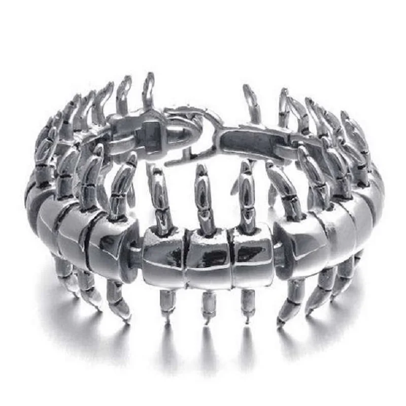 Exquisite foreign trade jewelry foreign trade original single men 's bracelet titanium steel animal centipede bracelet