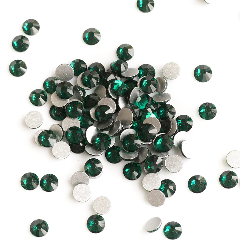 YANRUO 2058NoHF SS3-S34 Emerald Glue On Nails Flatback Strass Stones And Crystals Non Hot Fix Rhinestone